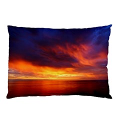 Sunset The Pacific Ocean Evening Pillow Case by Amaryn4rt