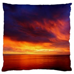 Sunset The Pacific Ocean Evening Large Cushion Case (one Side) by Amaryn4rt