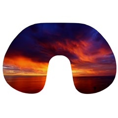 Sunset The Pacific Ocean Evening Travel Neck Pillows by Amaryn4rt