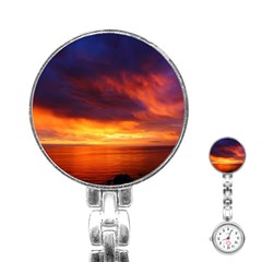 Sunset The Pacific Ocean Evening Stainless Steel Nurses Watch by Amaryn4rt