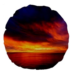 Sunset The Pacific Ocean Evening Large 18  Premium Flano Round Cushions by Amaryn4rt