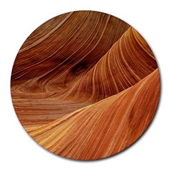 Sandstone The Wave Rock Nature Red Sand Round Mousepads by Amaryn4rt