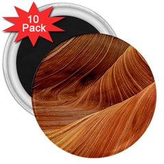 Sandstone The Wave Rock Nature Red Sand 3  Magnets (10 pack) 