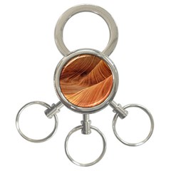 Sandstone The Wave Rock Nature Red Sand 3-Ring Key Chains