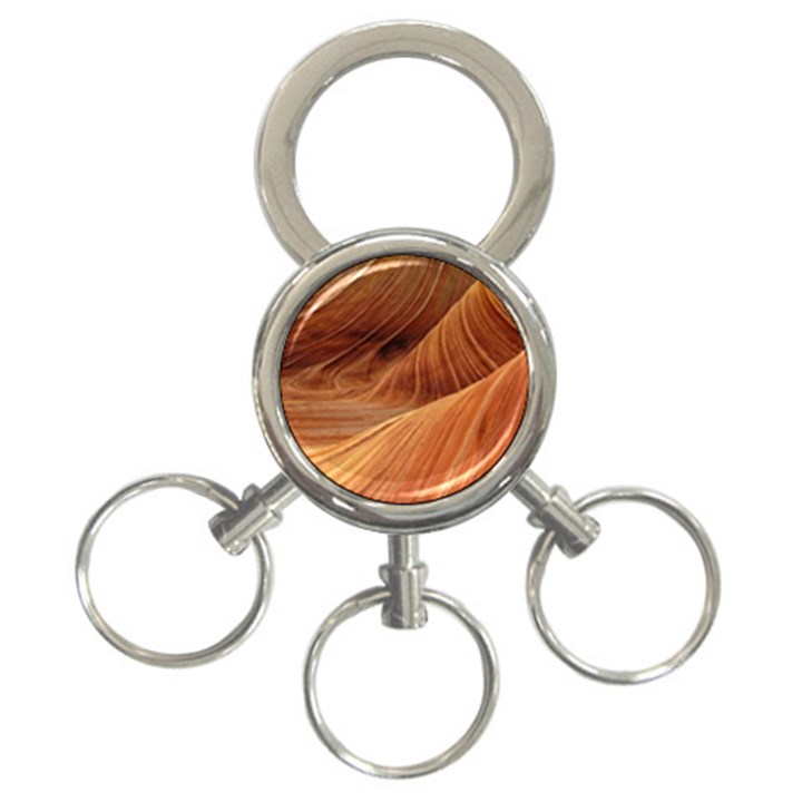 Sandstone The Wave Rock Nature Red Sand 3-Ring Key Chains