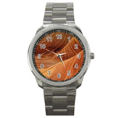 Sandstone The Wave Rock Nature Red Sand Sport Metal Watch