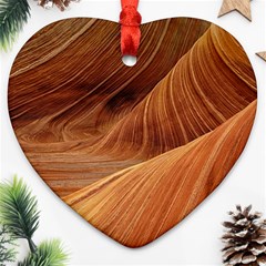 Sandstone The Wave Rock Nature Red Sand Heart Ornament (2 Sides)