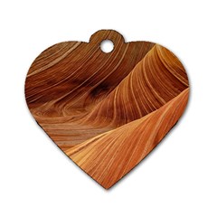 Sandstone The Wave Rock Nature Red Sand Dog Tag Heart (Two Sides)