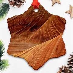 Sandstone The Wave Rock Nature Red Sand Ornament (Snowflake) 