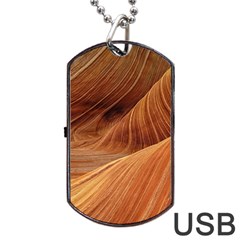 Sandstone The Wave Rock Nature Red Sand Dog Tag USB Flash (Two Sides) 