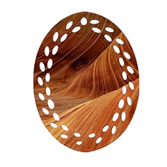 Sandstone The Wave Rock Nature Red Sand Ornament (Oval Filigree) 