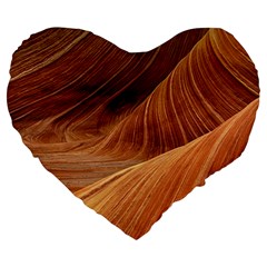 Sandstone The Wave Rock Nature Red Sand Large 19  Premium Heart Shape Cushions