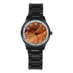 Sandstone The Wave Rock Nature Red Sand Stainless Steel Round Watch