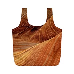 Sandstone The Wave Rock Nature Red Sand Full Print Recycle Bags (M) 