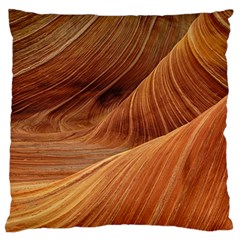 Sandstone The Wave Rock Nature Red Sand Large Flano Cushion Case (Two Sides)