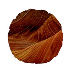 Sandstone The Wave Rock Nature Red Sand Standard 15  Premium Flano Round Cushions