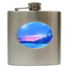 Winter Landscape Snow Forest Trees Hip Flask (6 Oz) by Amaryn4rt