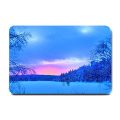 Winter Landscape Snow Forest Trees Small Doormat  by Amaryn4rt