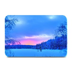 Winter Landscape Snow Forest Trees Plate Mats by Amaryn4rt