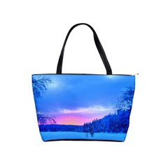 Winter Landscape Snow Forest Trees Shoulder Handbags by Amaryn4rt