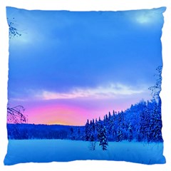 Winter Landscape Snow Forest Trees Large Flano Cushion Case (one Side) by Amaryn4rt