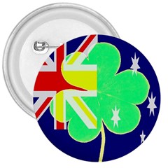 Funny St  Patrick Australia Ireland Irish Shamrock Australian Country Flag 3  Button by yoursparklingshop