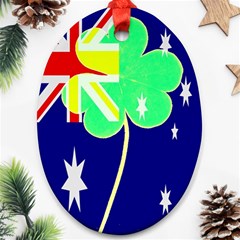 St  Patrick Australia And Ireland Irish Shamrock Australian Country Flag  Oval Ornament (two Sides) by yoursparklingshop