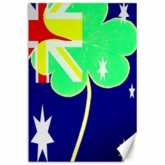 St  Patrick Australia And Ireland Irish Shamrock Australian Country Flag  Canvas 12  X 18   by yoursparklingshop