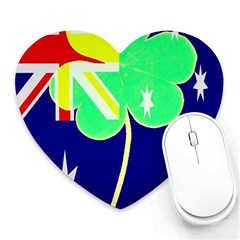 St  Patrick Australia And Ireland Irish Shamrock Australian Country Flag  Heart Mousepads by yoursparklingshop