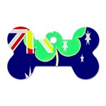 St. Patrick Australia and Ireland Irish Shamrock Australian Country Flag  Dog Tag Bone (Two Sides) Front