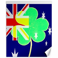 Funny St  Patrick Australia Ireland Irish Shamrock Australian Country Flag Canvas 11  X 14  (unframed) by yoursparklingshop