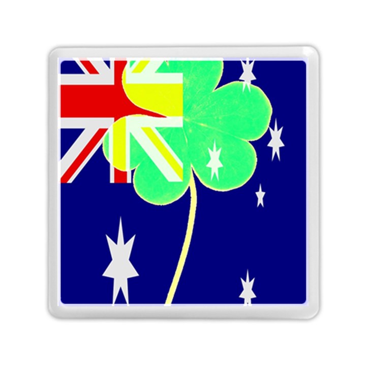 St. Patrick Australia and Ireland Irish Shamrock Australian Country Flag  Memory Card Reader (Square) 