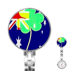 St  Patrick Australia And Ireland Irish Shamrock Australian Country Flag  Stainless Steel Nurses Watch by yoursparklingshop