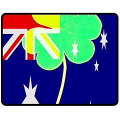 St  Patrick Australia And Ireland Irish Shamrock Australian Country Flag  Double Sided Fleece Blanket (medium)  by yoursparklingshop