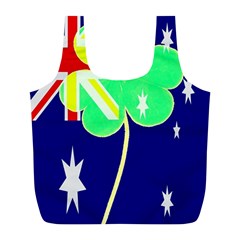 St  Patrick Australia And Ireland Irish Shamrock Australian Country Flag  Full Print Recycle Bags (l)  by yoursparklingshop