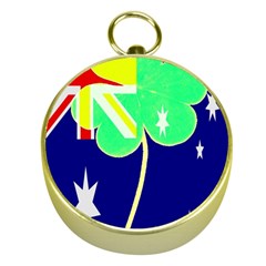 St  Patrick Australia And Ireland Irish Shamrock Australian Country Flag  Gold Compasses by yoursparklingshop