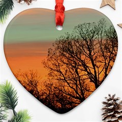 Twilight Sunset Sky Evening Clouds Ornament (heart)  by Amaryn4rt