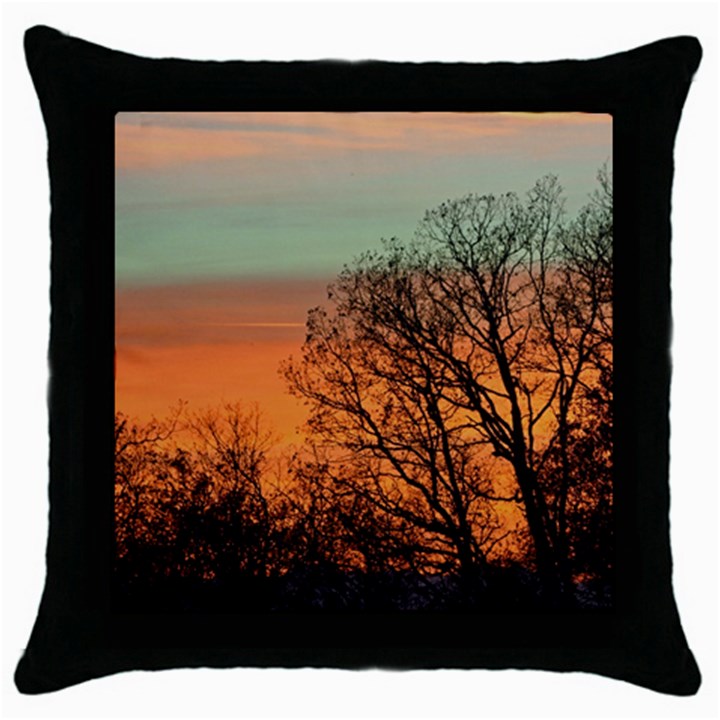 Twilight Sunset Sky Evening Clouds Throw Pillow Case (Black)