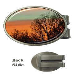 Twilight Sunset Sky Evening Clouds Money Clips (oval)  by Amaryn4rt