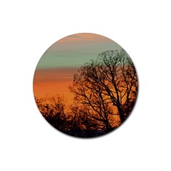 Twilight Sunset Sky Evening Clouds Rubber Coaster (round)  by Amaryn4rt