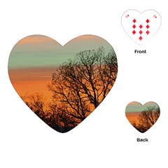 Twilight Sunset Sky Evening Clouds Playing Cards (heart)  by Amaryn4rt