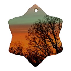 Twilight Sunset Sky Evening Clouds Snowflake Ornament (2-side)