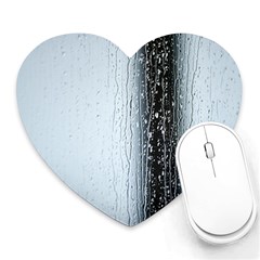 Rain Raindrop Drop Of Water Drip Heart Mousepads by Amaryn4rt