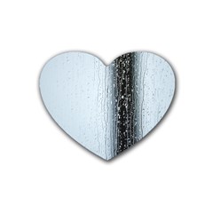 Rain Raindrop Drop Of Water Drip Rubber Coaster (heart) 