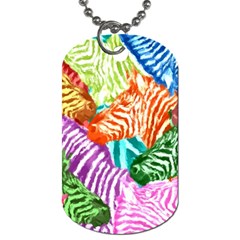 Zebra Colorful Abstract Collage Dog Tag (Two Sides)