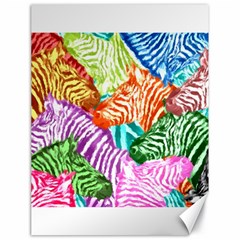 Zebra Colorful Abstract Collage Canvas 18  x 24  