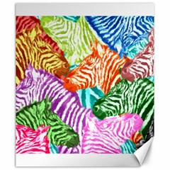 Zebra Colorful Abstract Collage Canvas 20  x 24  