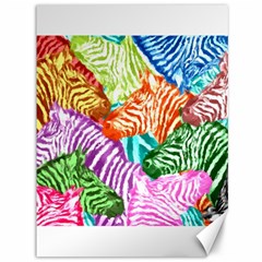 Zebra Colorful Abstract Collage Canvas 36  x 48  