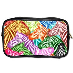 Zebra Colorful Abstract Collage Toiletries Bags 2-Side