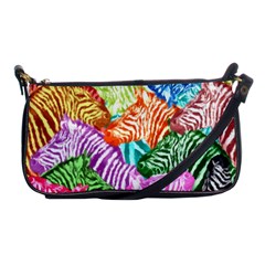 Zebra Colorful Abstract Collage Shoulder Clutch Bags